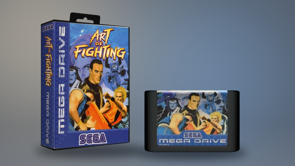 Art of Fighting für Sega Mega Drive – Original-PAL-Verpackung und Modul als digitale Montage