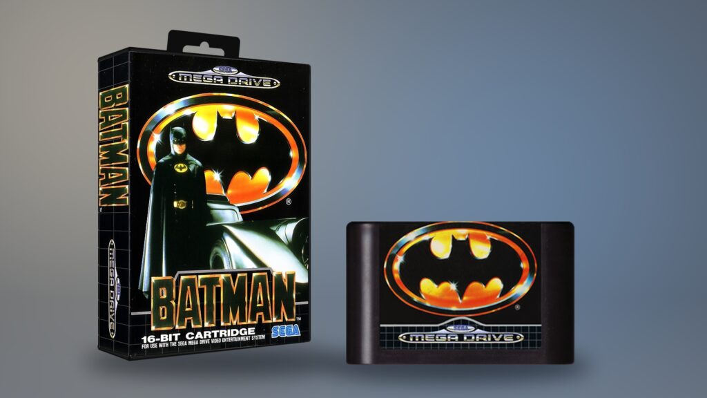 Batman für Sega Mega Drive – Verpackung und Cartridge als digitale Montage aus Originalvorlagen