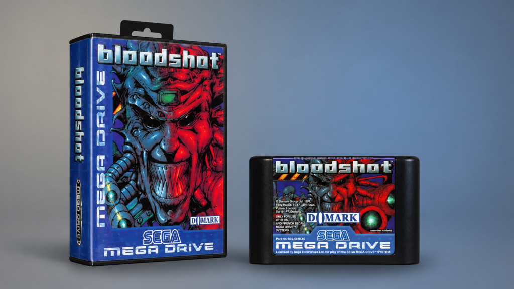 Battle Frenzy / Bloodshot für Sega Mega Drive – europäische Verpackung und Modul