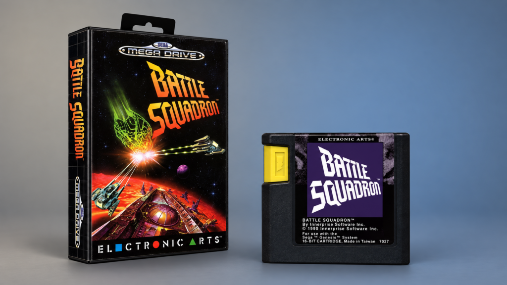 Battle Squadron für Sega Mega Drive – europäische Verpackung und Electronic-Arts-Modul