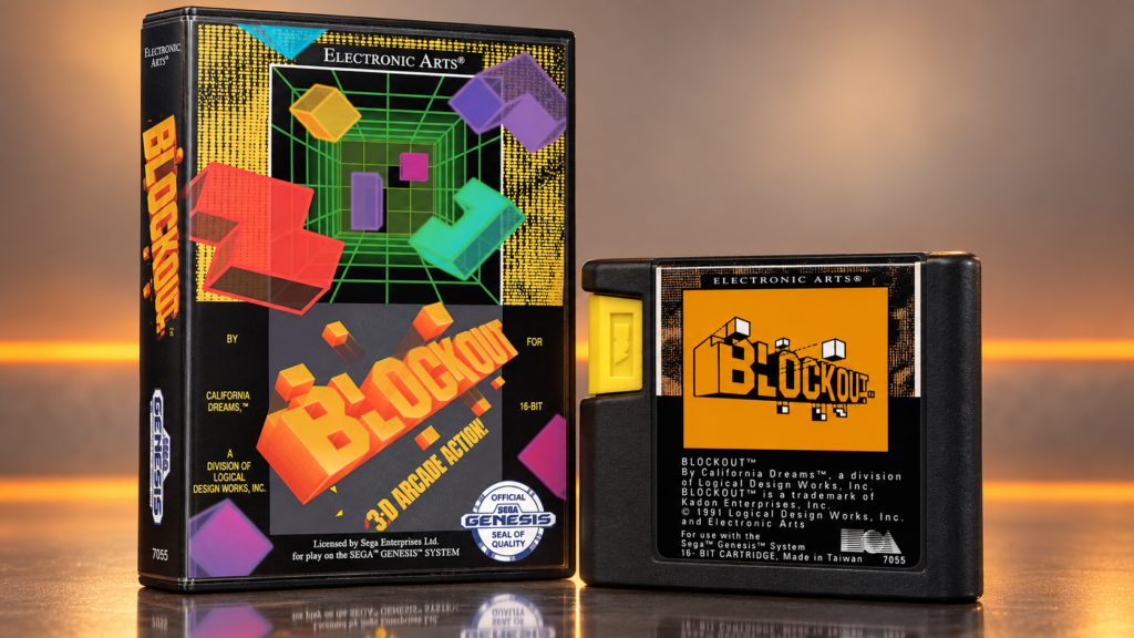 Blockout – originale Sega Mega Drive Verpackung und Modul