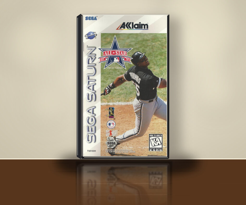 3D-Packshot von All-Star Baseball ’97 featuring Frank Thomas mit unverändertem Sega-Saturn-Originalcover
