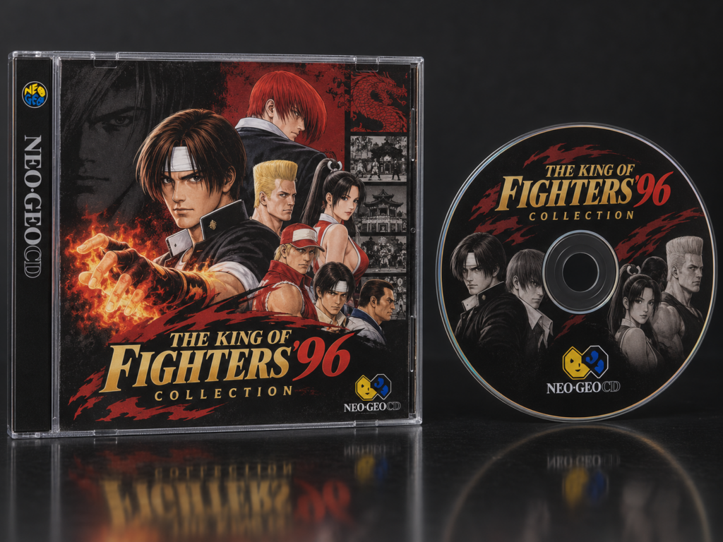 The King of Fighters ’96 Neo Geo Collection: KI-Packshot mit Neo-Geo-CD-Hülle und Disc