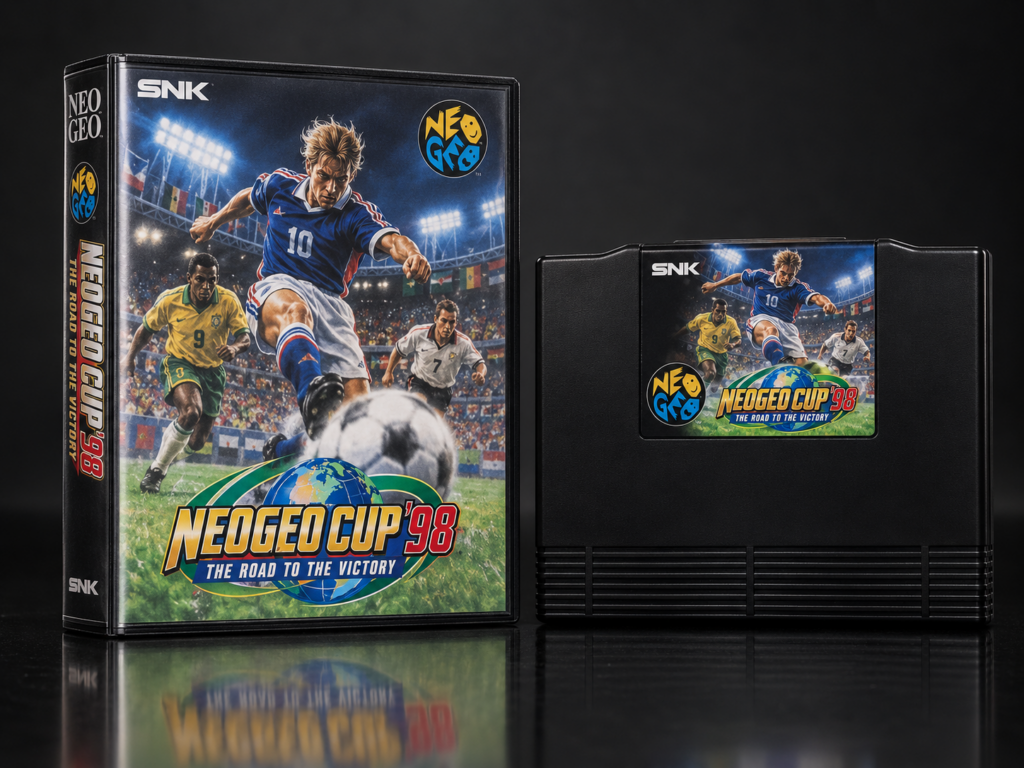 Neo Geo Cup ’98: KI-Packshot mit AES-Verpackung und Modul