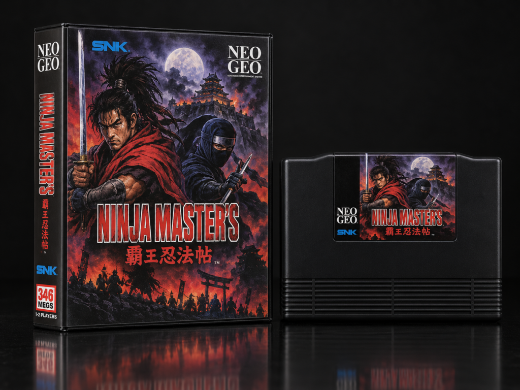 Ninja Master’s: Hao Ninpo Cho: KI-Packshot mit AES-Verpackung und Modul