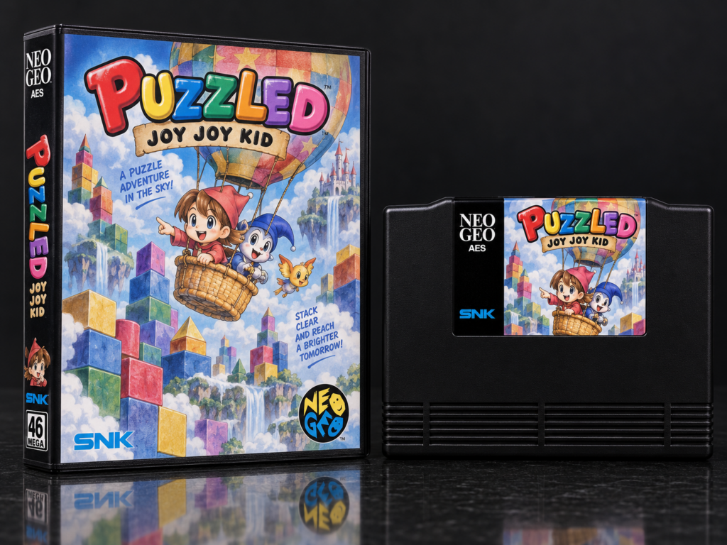 Puzzled / Joy Joy Kid: KI-Packshot mit AES-Verpackung und Modul