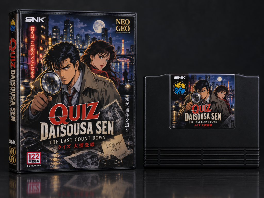 Quiz Daisousa Sen: The Last Count Down: KI-Packshot mit AES-Verpackung und Modul