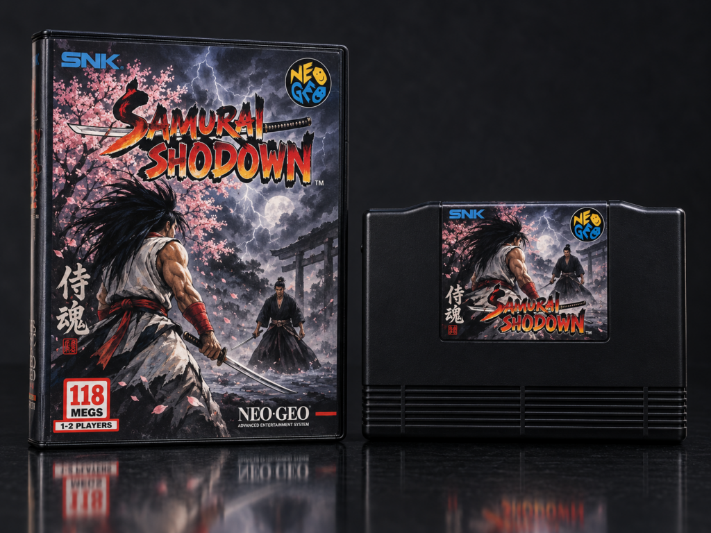 Samurai Shodown: KI-Packshot mit AES-Verpackung und Modul