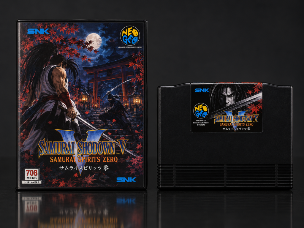 Samurai Shodown V / Samurai Spirits Zero: KI-Packshot mit AES-Verpackung und Modul