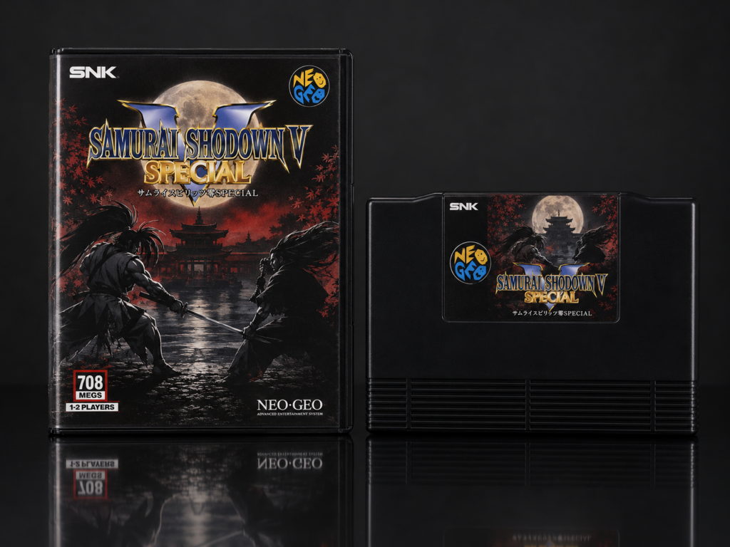 Samurai Shodown V Special: KI-Packshot mit AES-Verpackung und Modul