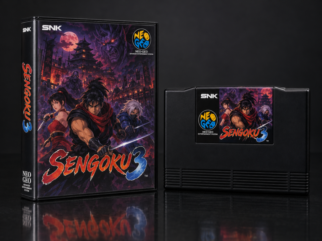 Sengoku 3: KI-Packshot mit AES-Verpackung und Modul