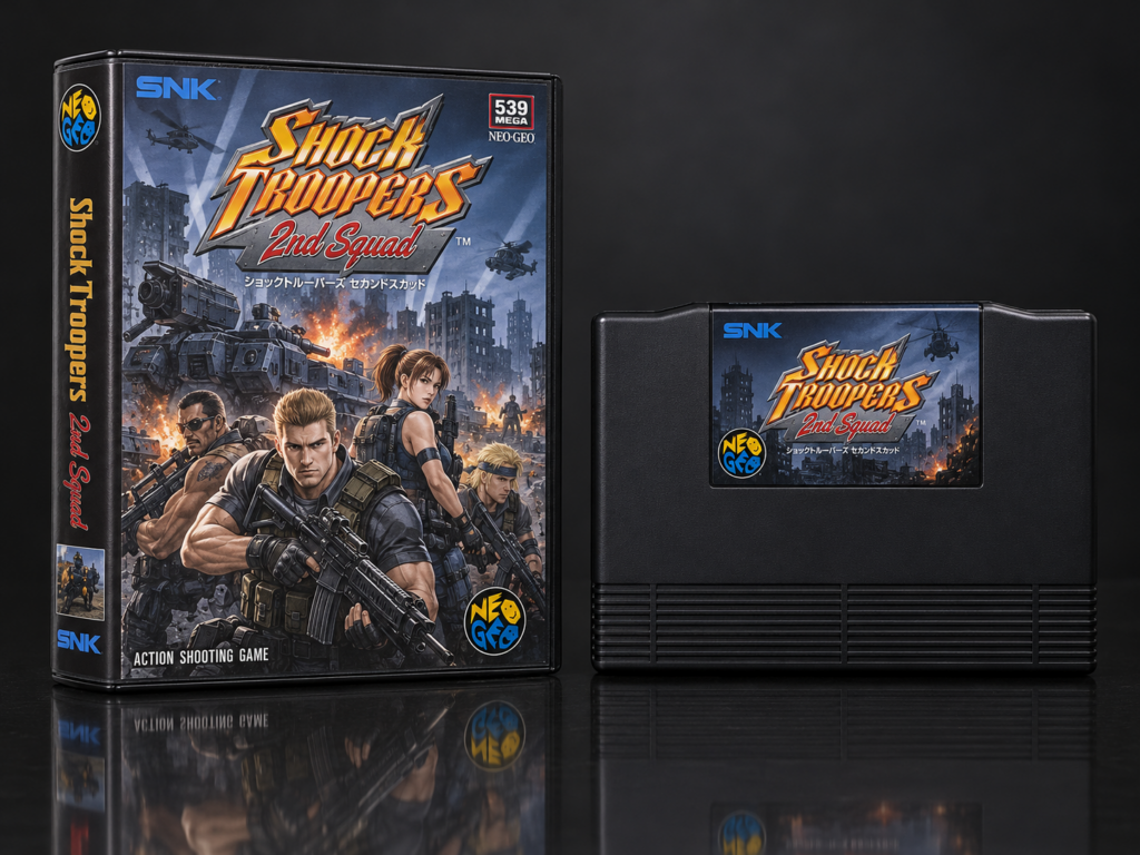 Shock Troopers 2nd Squad: KI-Packshot mit AES-Verpackung und Modul