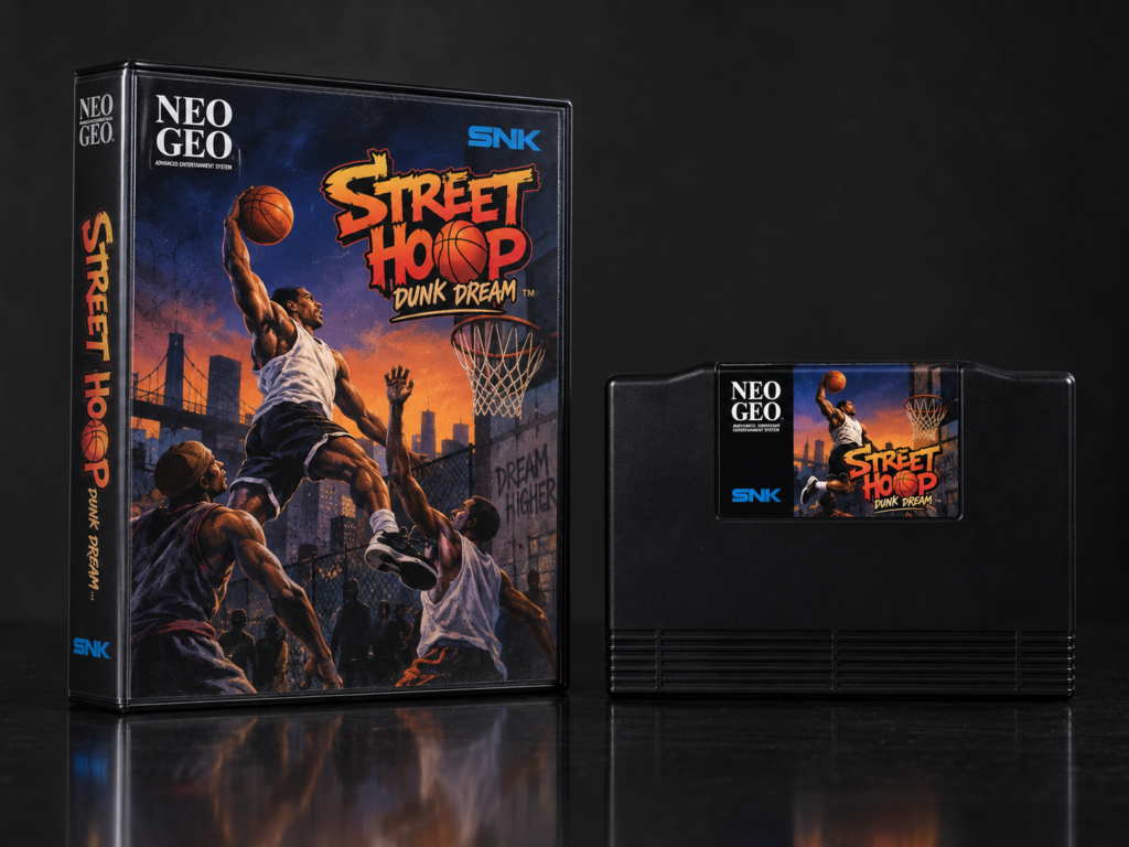 Street Hoop / Dunk Dream: KI-Packshot mit AES-Verpackung und Modul