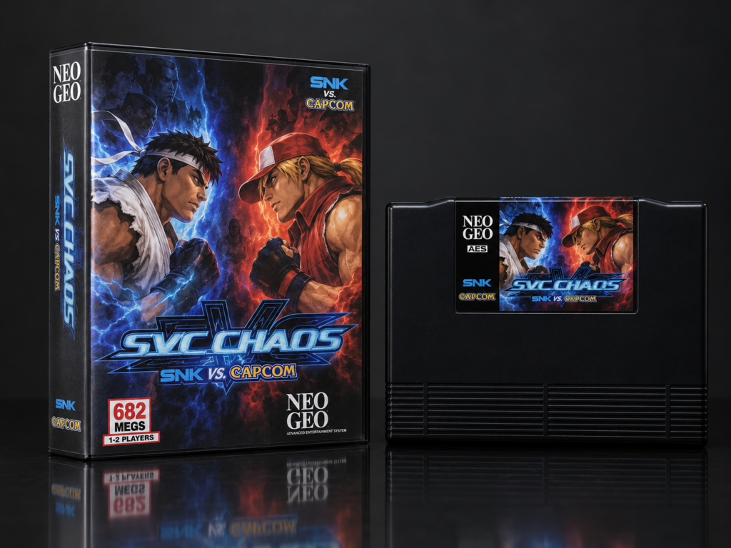 SNK vs. Capcom: SVC Chaos: KI-Packshot mit AES-Verpackung und Modul
